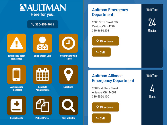 screenshot of the aultman anywhere app